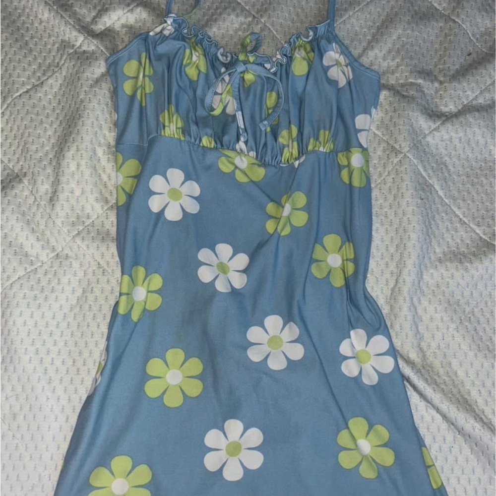 Floral Blue and Green Dress